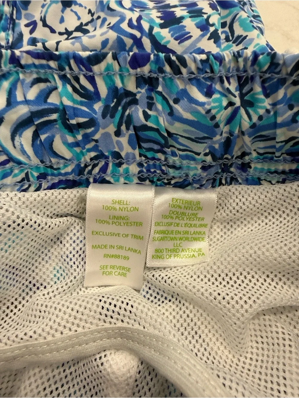 Lilly Pulitzer Blue Multi Swim trunks. Small, excellent condition!